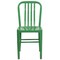 Merrick Lane Santorini 18 Inch Galvanized Steel Indoor/Outdoor Dining Chair with Slatted Back And Powder Coated Finish
